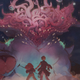 Two characters face off against a tentacle monster.
